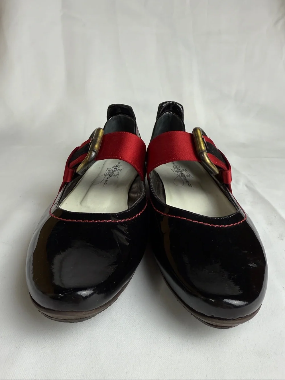 VTG Dove Nuotano Gil Squali Black Patent Leather Mary Jane Flats 6.5 Italian